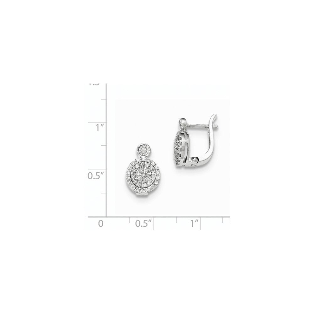 14k White Gold Real Diamond Hinged Earrings