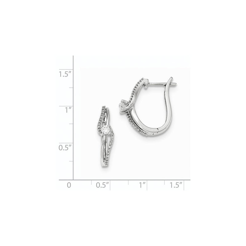 14kt White Gold Polished Real Diamond Hinged Post Earrings