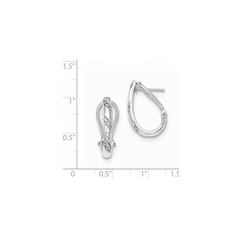 14k White Gold Diamond Omega Back Earrings