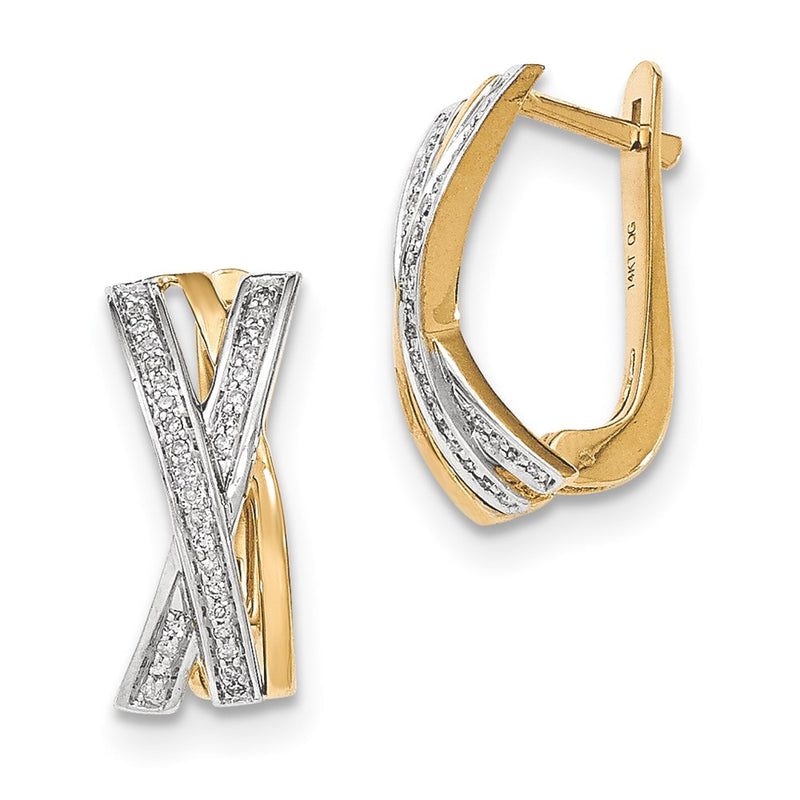 14k Yellow Gold Real Diamond Earrings