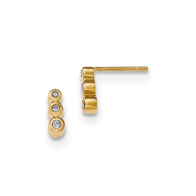 14k Yellow Gold Real Diamond Earrings