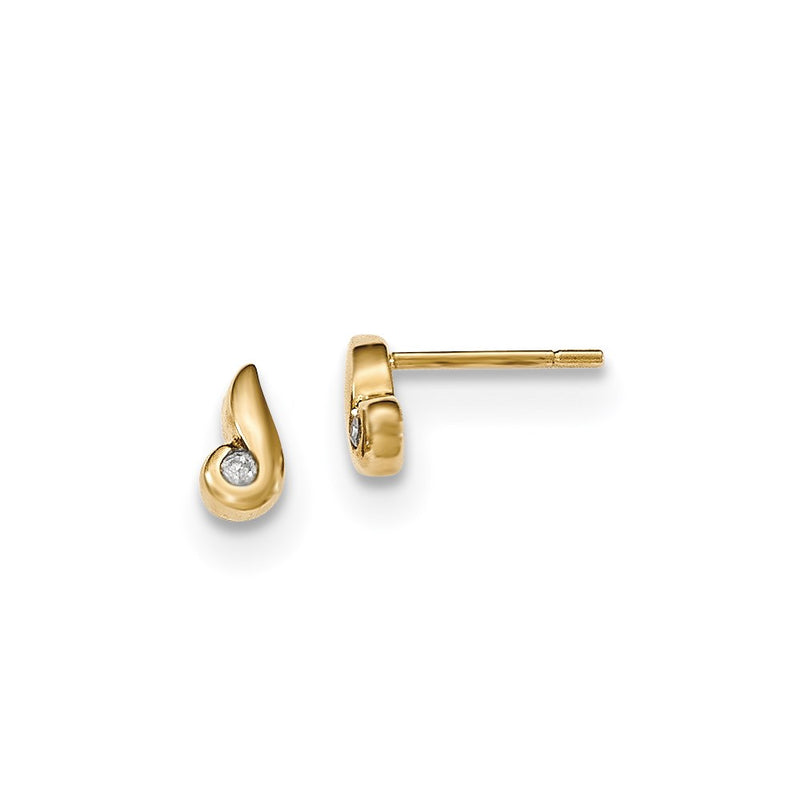14k Yellow Gold Real Diamond Earrings
