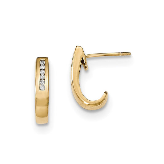 14k Yellow Gold Real Diamond Earrings