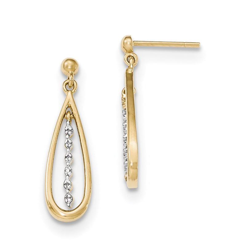 14k Yellow Gold Real Diamond Earrings