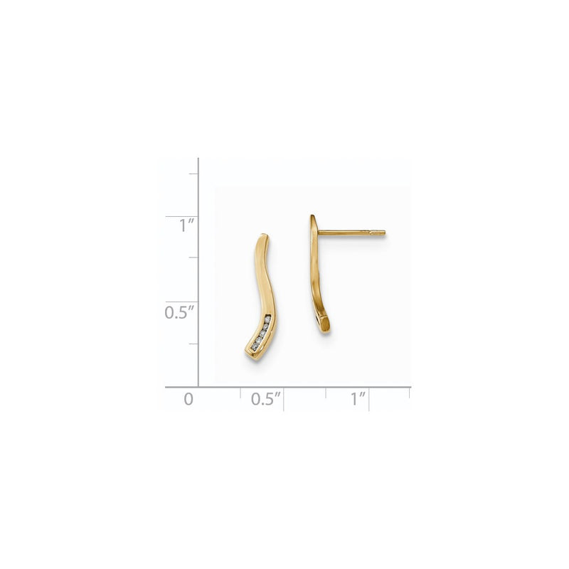 14k Yellow Gold Real Diamond Earrings