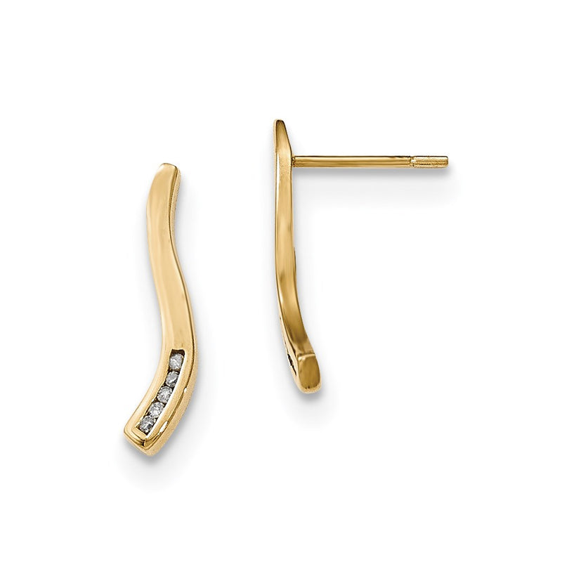 14k Yellow Gold Real Diamond Earrings