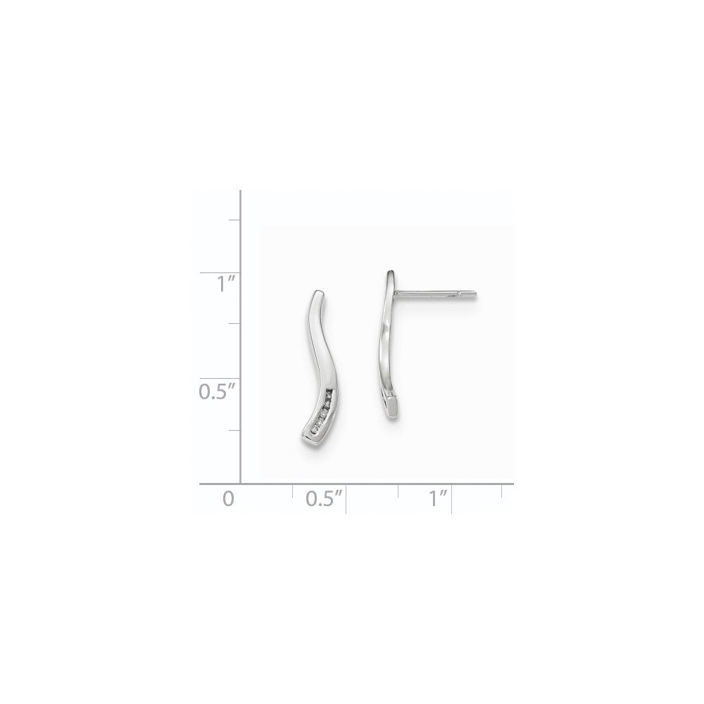 14k White Gold Real Diamond Earrings