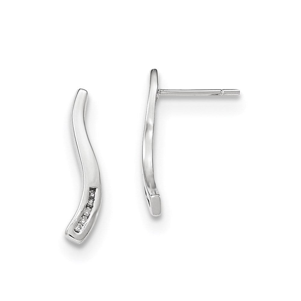 14k White Gold Real Diamond Earrings