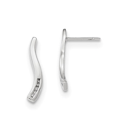 14k White Gold Real Diamond Earrings