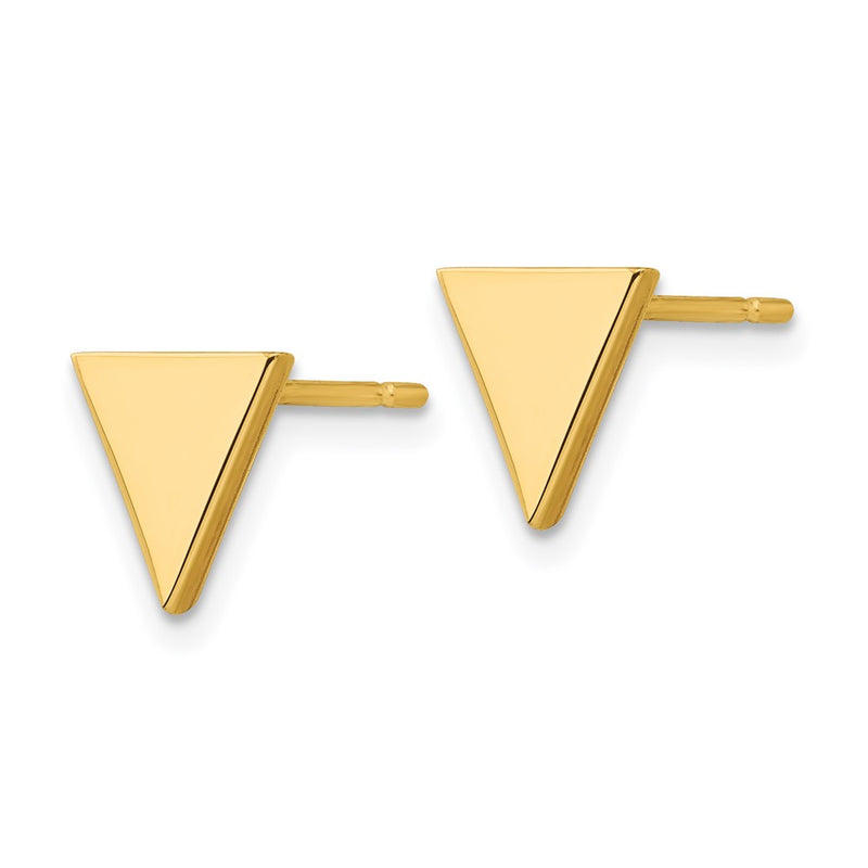 14k Yellow Gold Triangle Post Earring