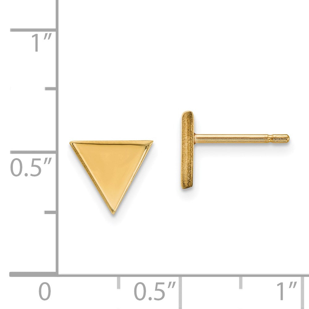 14k Yellow Gold Triangle Post Earring