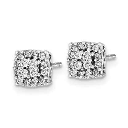 14k White Gold Real Diamond Earrings