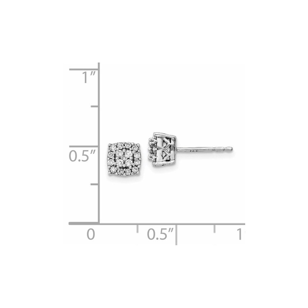 14k White Gold Real Diamond Earrings