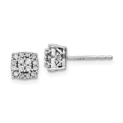14k White Gold Real Diamond Earrings