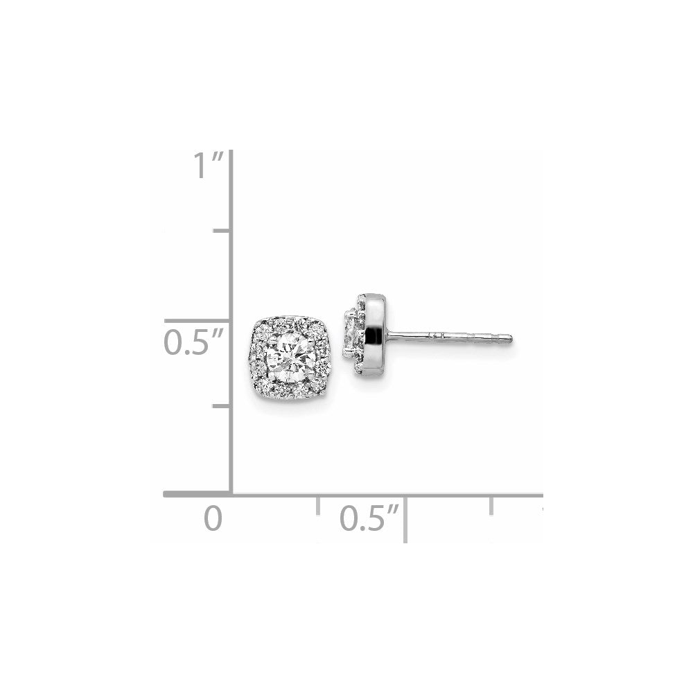 14k White Gold Real Diamond Earrings