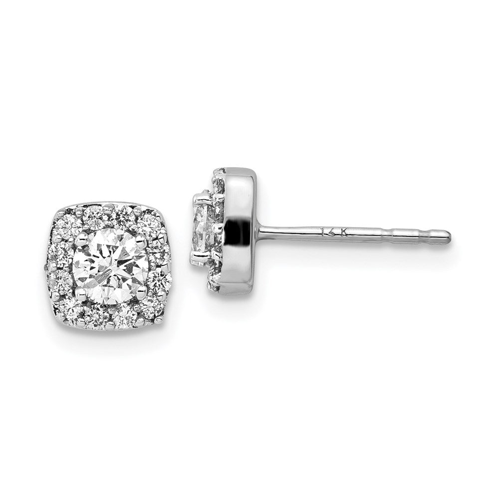 14k White Gold Real Diamond Earrings