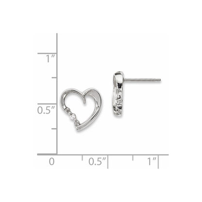 14k White Gold Real Diamond Earrings