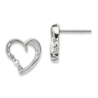 14k White Gold Real Diamond Earrings
