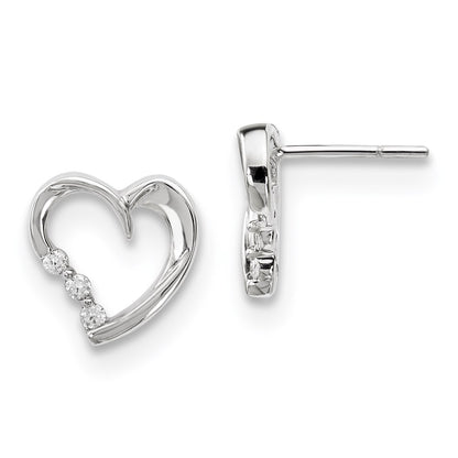14k White Gold Real Diamond Earrings