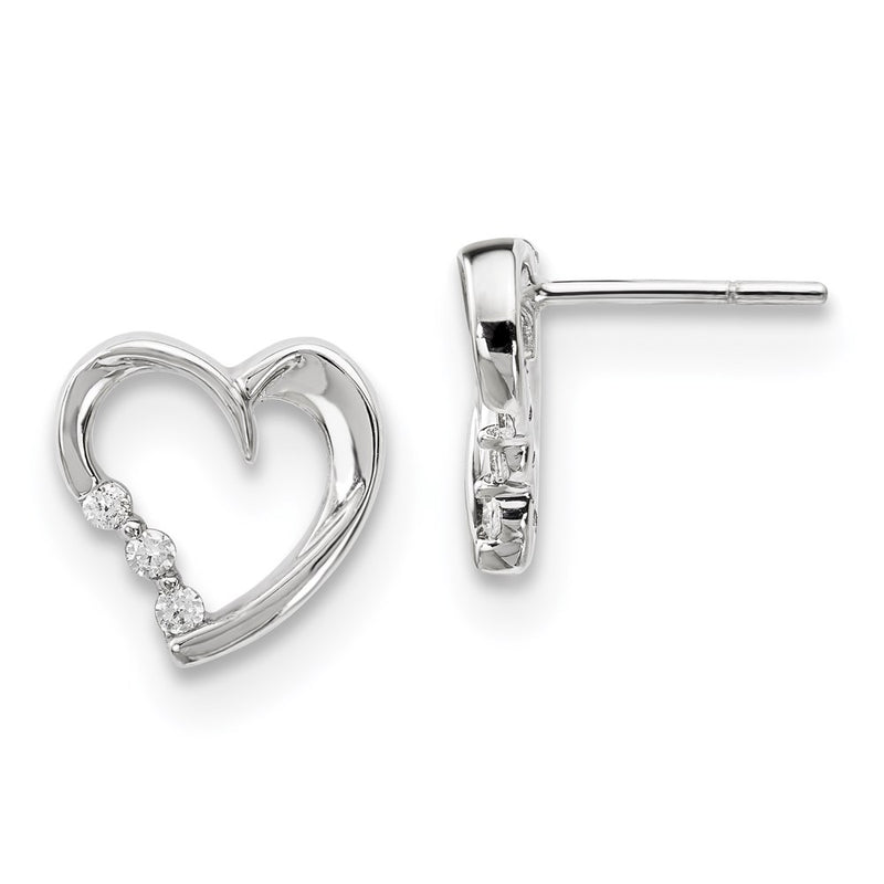 14k White Gold Real Diamond Earrings