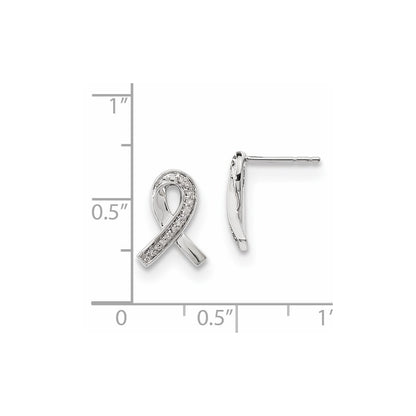 14k White Gold Real Diamond Earrings