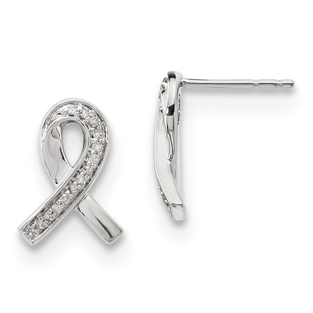 14k White Gold Real Diamond Earrings