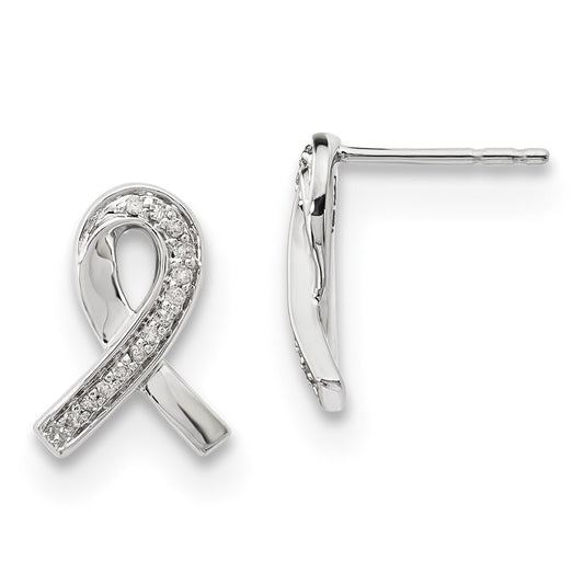 14k White Gold Real Diamond Earrings