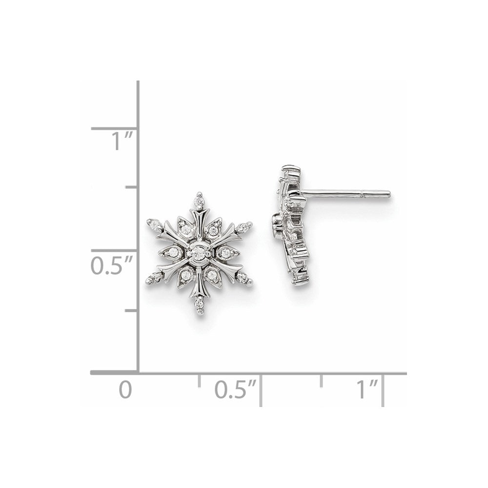 14k White Gold Real Diamond Earrings