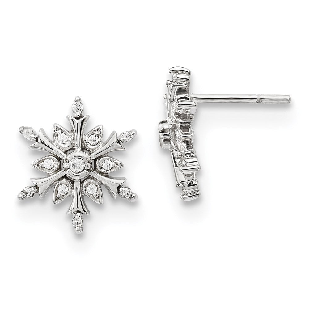 14k White Gold Real Diamond Earrings