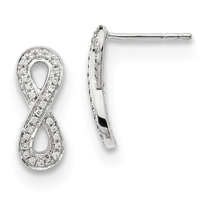 14k White Gold Real Diamond Earrings