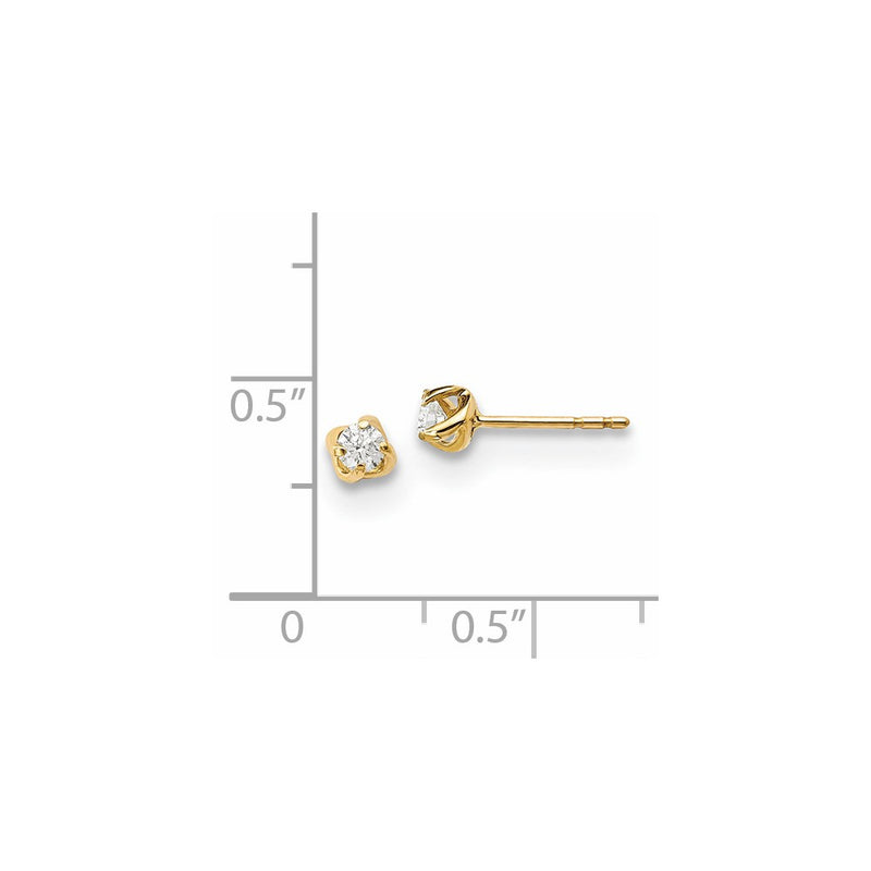 14k Yellow Gold Real Diamond Earrings