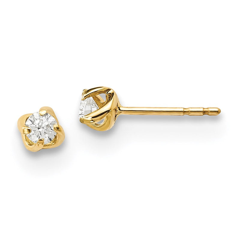 14k Yellow Gold Real Diamond Earrings