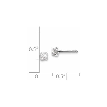 14k White Gold Real Diamond Earrings