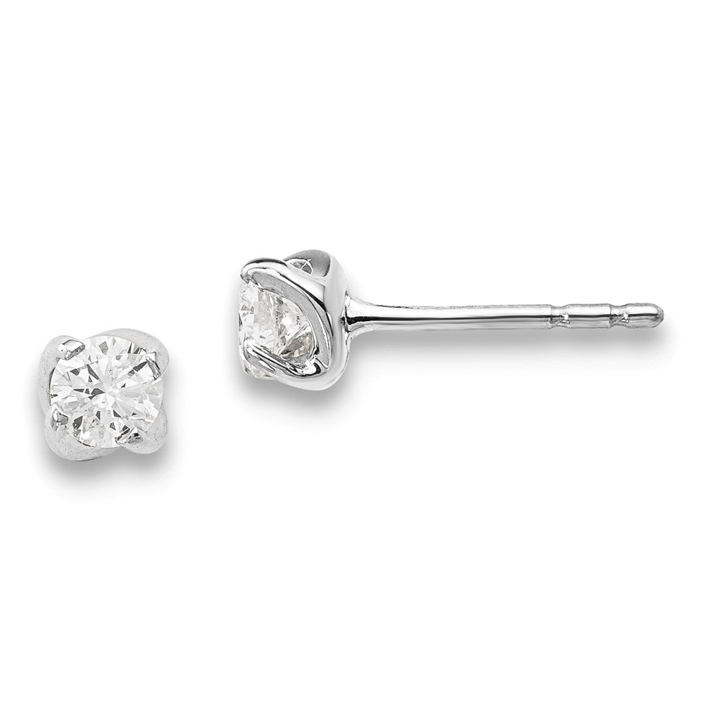 14k White Gold Real Diamond Earrings