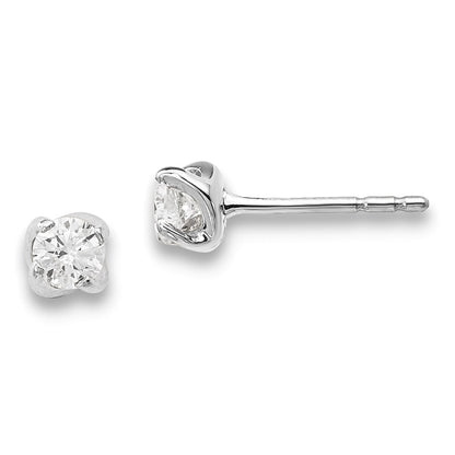 14k White Gold Real Diamond Earrings