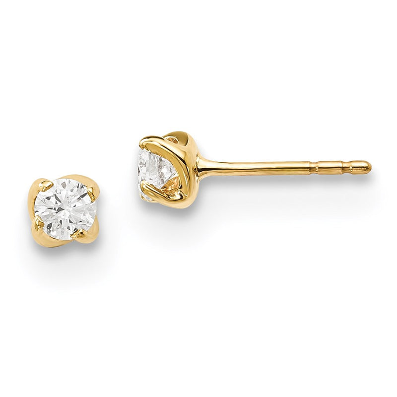 14k Yellow Gold Real Diamond Earrings
