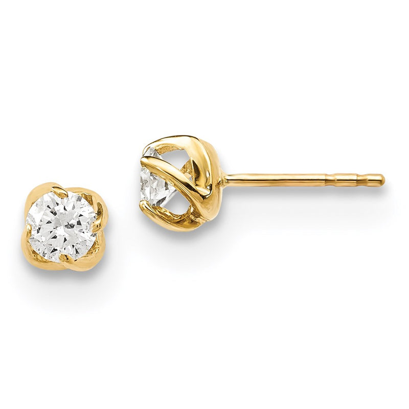 14k Yellow Gold Real Diamond Earrings