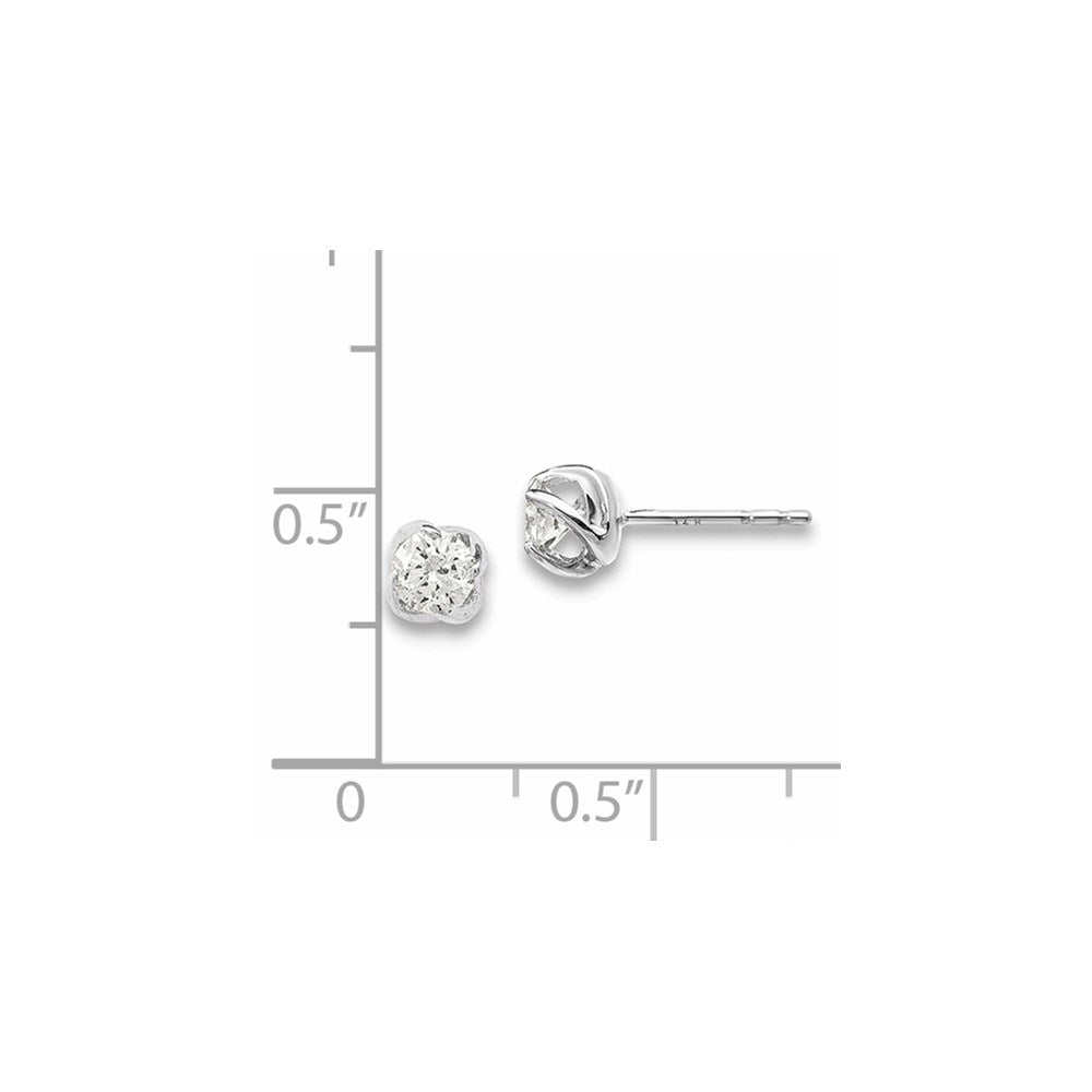 14k White Gold Real Diamond Earrings