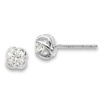14k White Gold Real Diamond Earrings