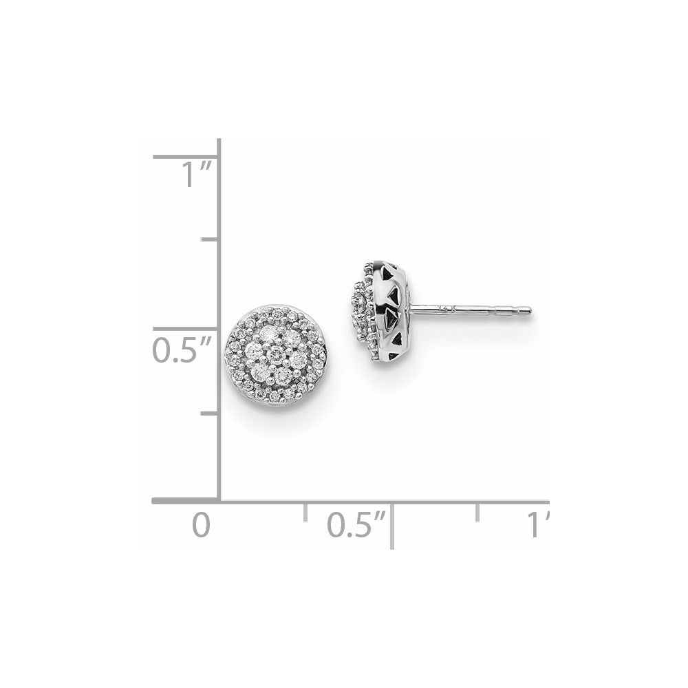 14k White Gold Real Diamond Earrings