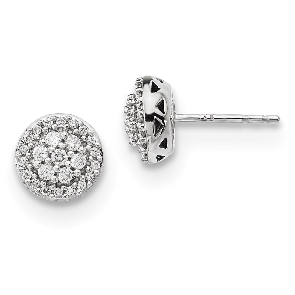14k White Gold Real Diamond Earrings