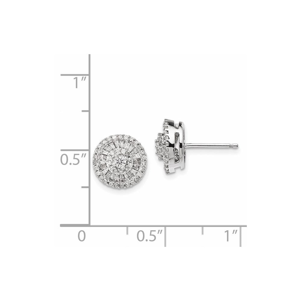 14k White Gold Real Diamond Earrings