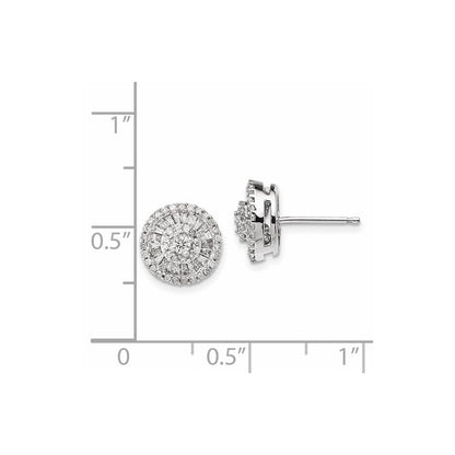 14k White Gold Real Diamond Earrings
