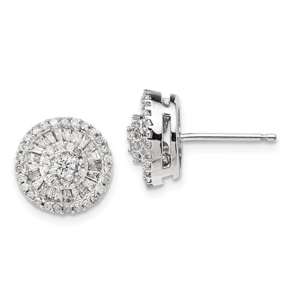 14k White Gold Real Diamond Earrings