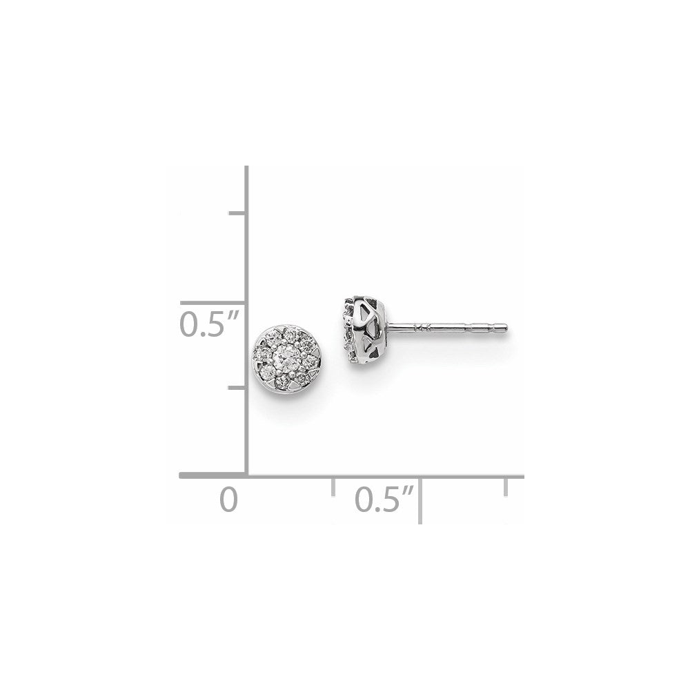 14k White Gold Real Diamond Earrings