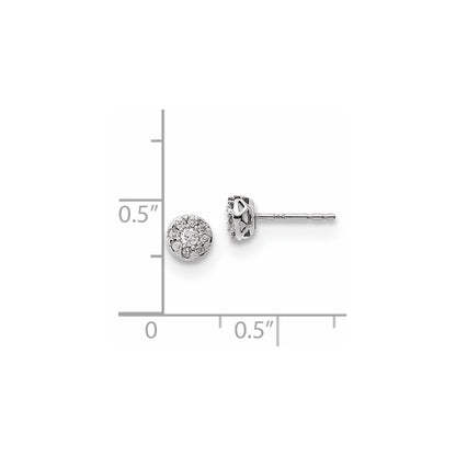 14k White Gold Real Diamond Earrings