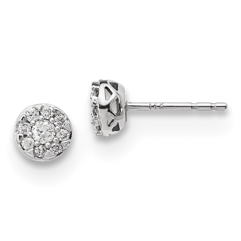 14k White Gold Real Diamond Earrings