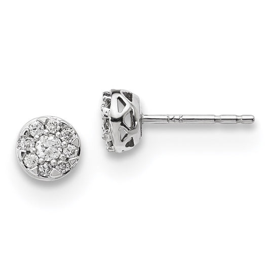 14k White Gold Real Diamond Earrings