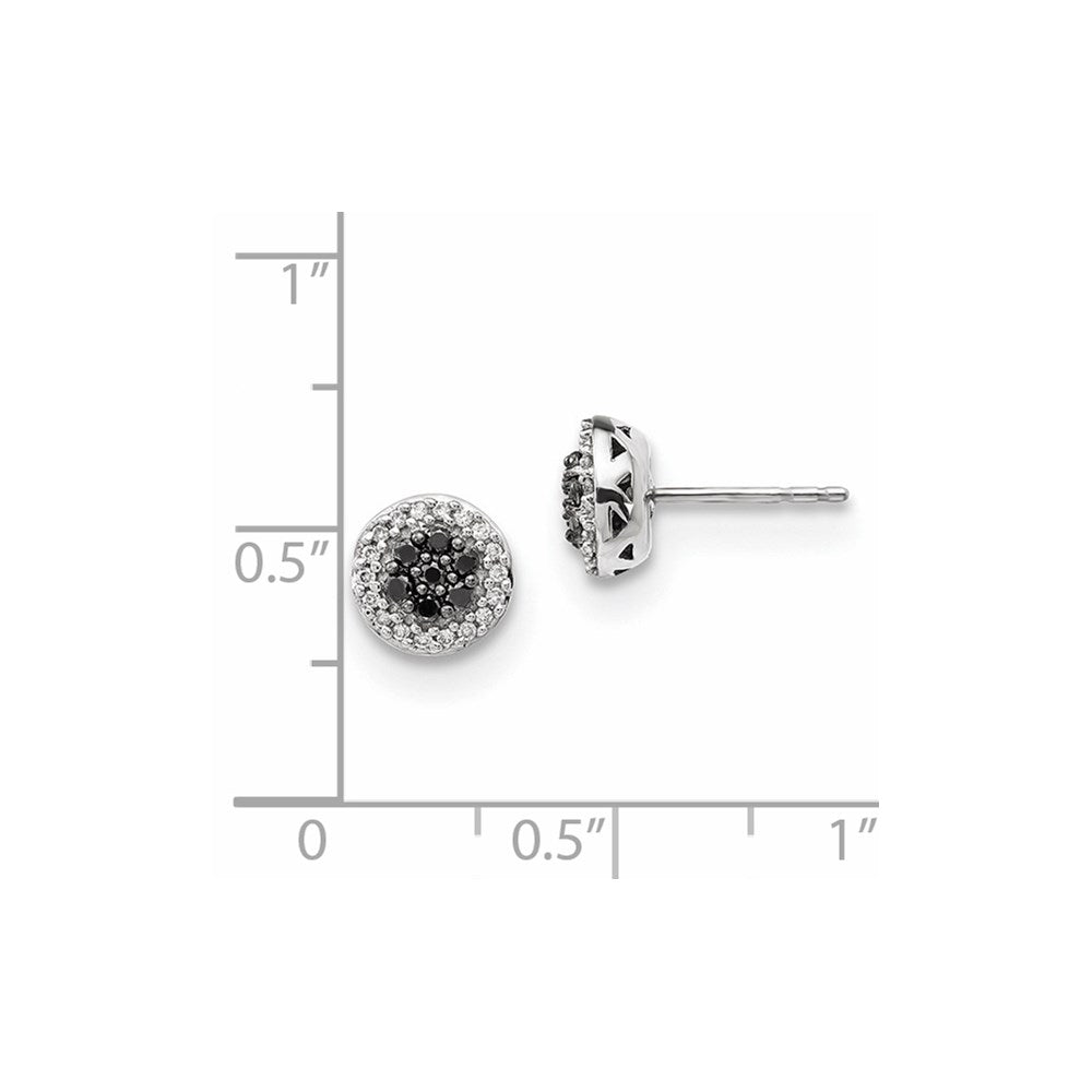 14k White Gold Black/White Real Diamond Earrings