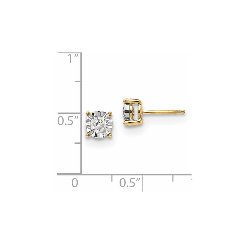 14k Yellow Gold Real Diamond Earrings